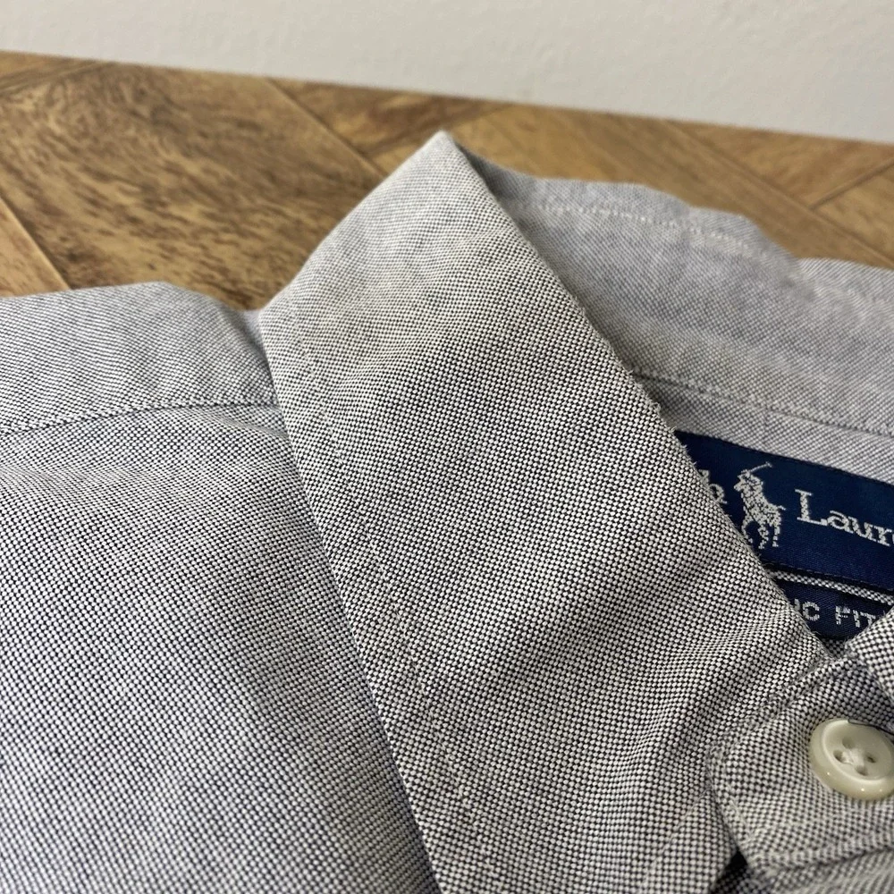 Polo Ralph Lauren Mens 16.5 34 35 Oxford Button‎ Down Classic Fit Flesh Pony